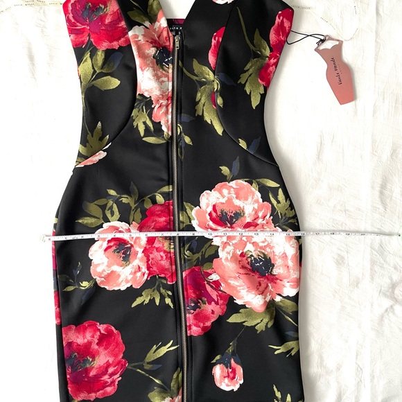 Haute Monde Pink Floral Bodycon Mini Dress - Picture 8 of 9